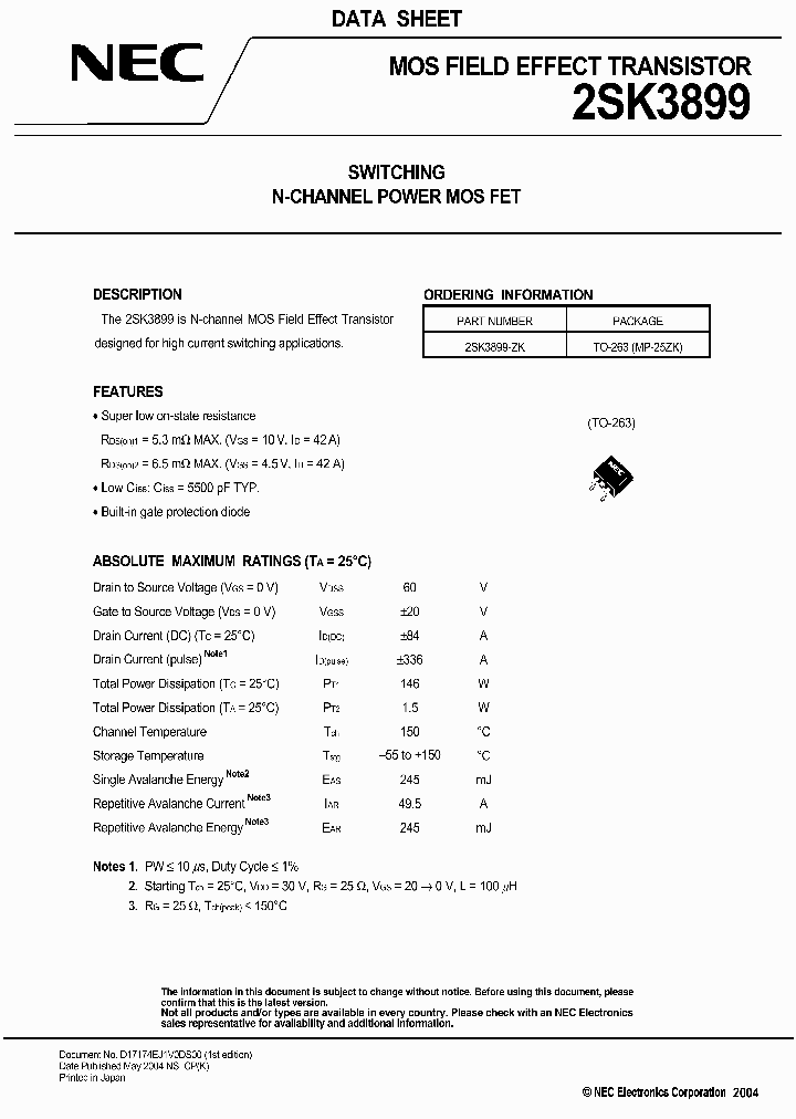 2SK3899_364444.PDF Datasheet