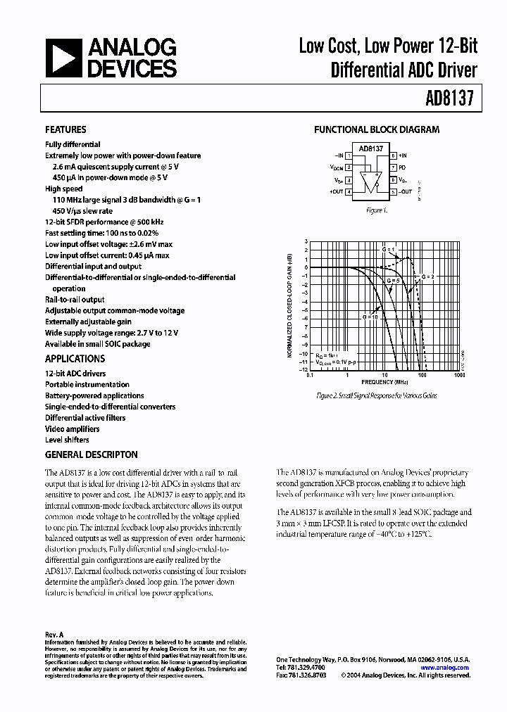 AD8137_374722.PDF Datasheet