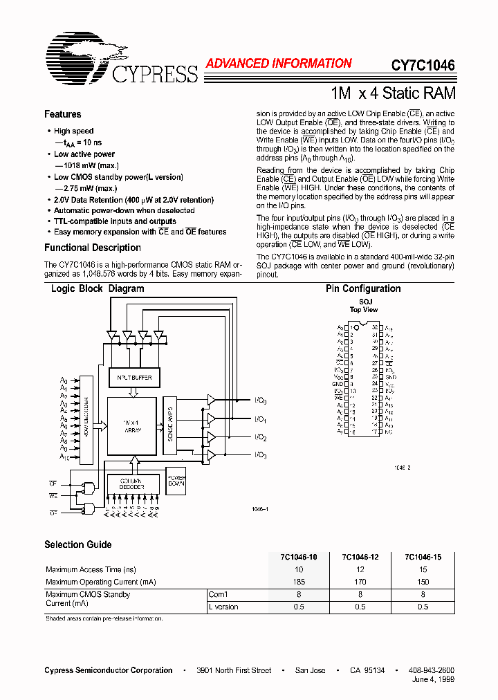 CY7C1046_357247.PDF Datasheet