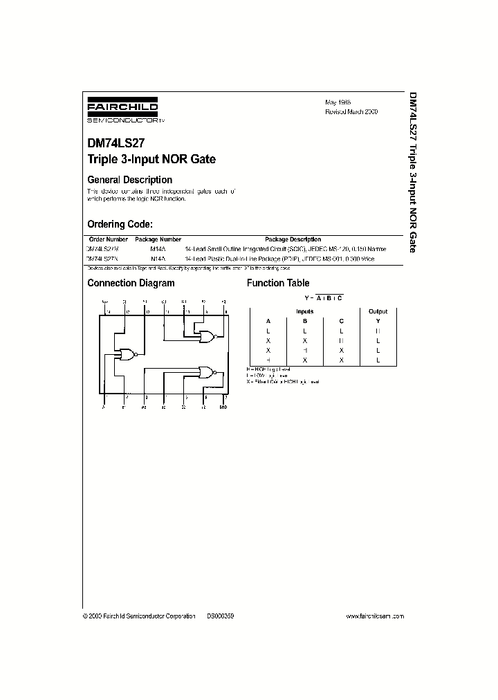 DM74LS27N_383605.PDF Datasheet