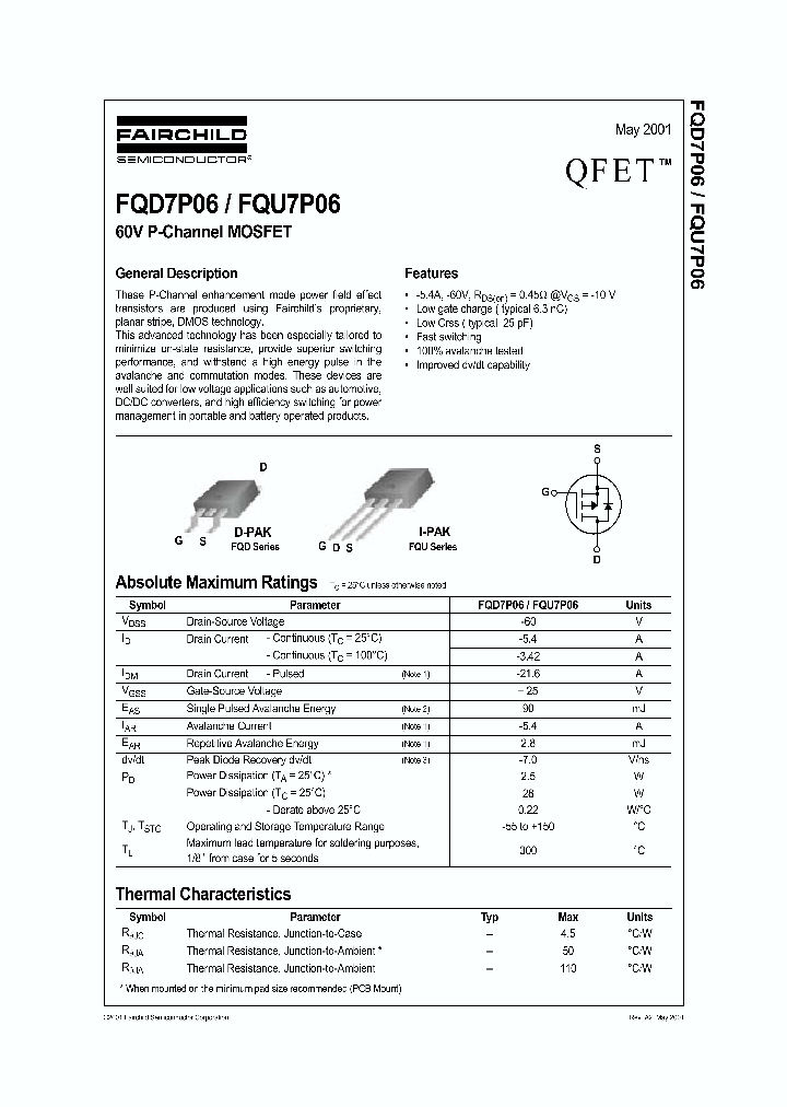 FQD7P06_337658.PDF Datasheet