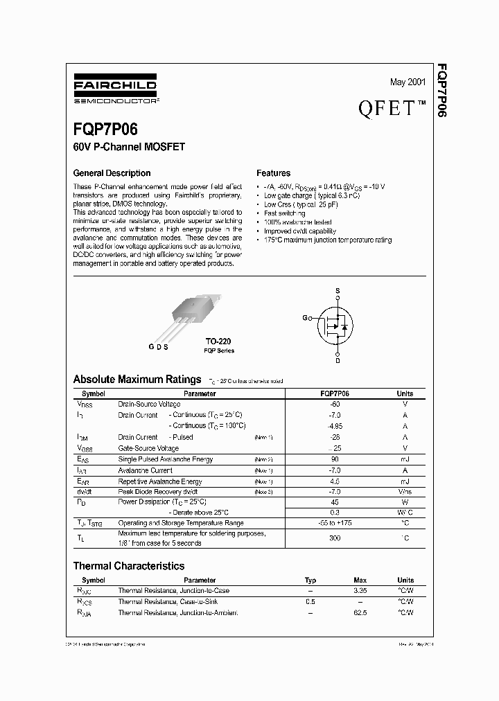FQP7P06_337660.PDF Datasheet