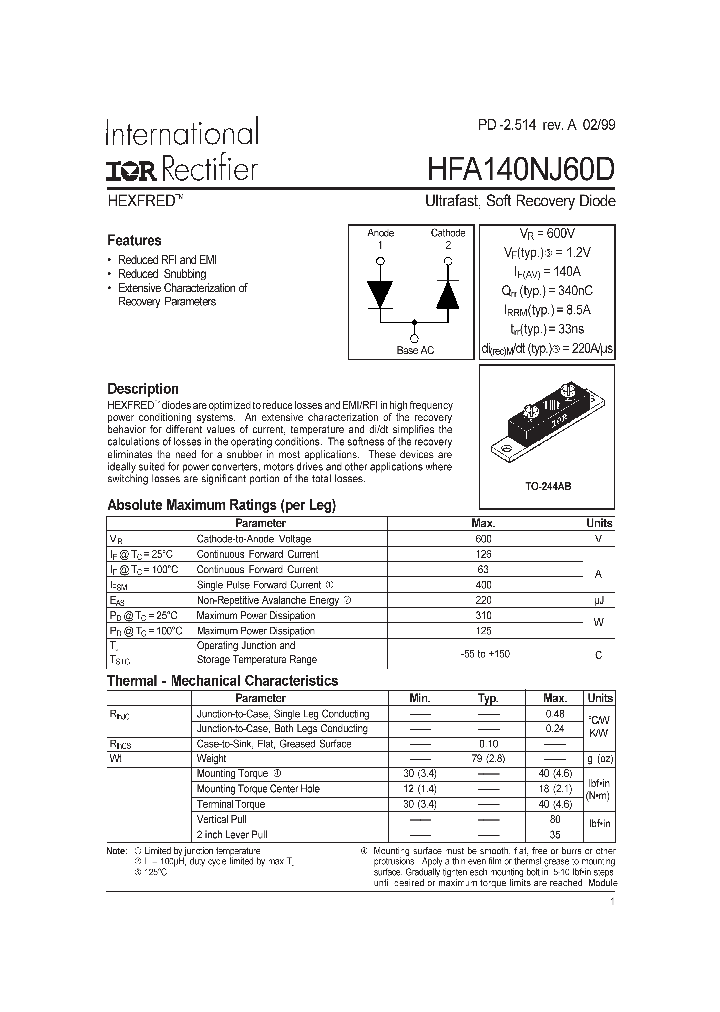 HFA140NJ60D_312902.PDF Datasheet