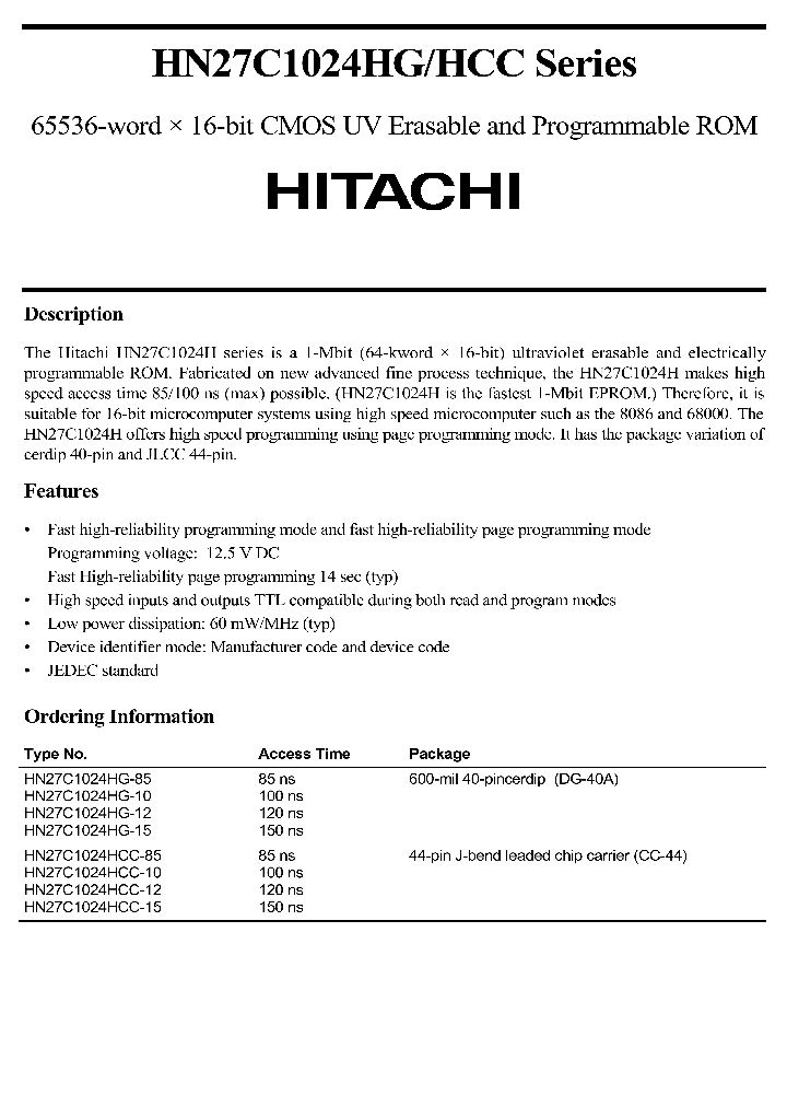 HN27C1024HGHCCSERIES_210680.PDF Datasheet
