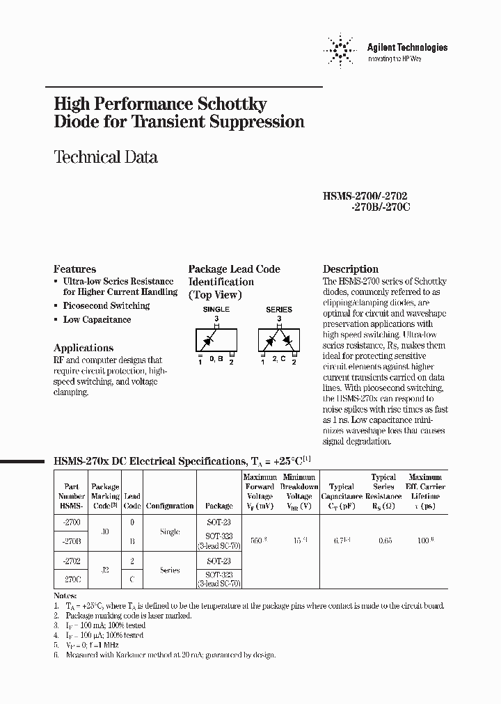 HSMS-2700_329307.PDF Datasheet