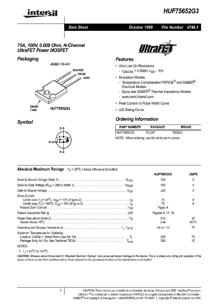HUF75652G3_346556.PDF Datasheet