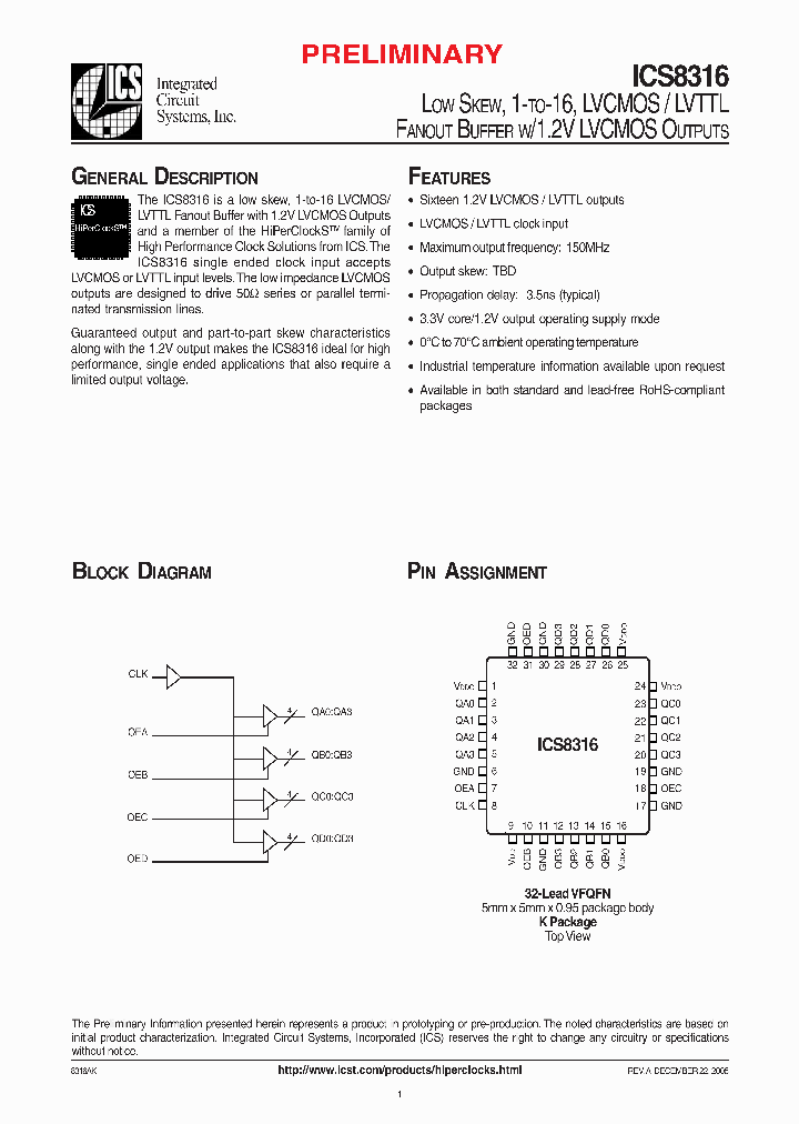 ICS8316AK_363401.PDF Datasheet