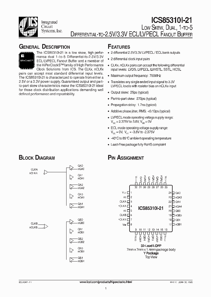 ICS85310I-21_311924.PDF Datasheet
