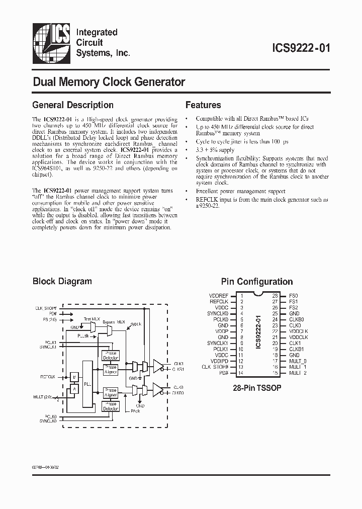 ICS9222-01_350352.PDF Datasheet