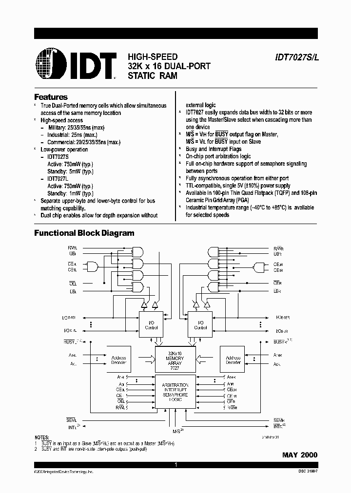 IDT7027_107288.PDF Datasheet