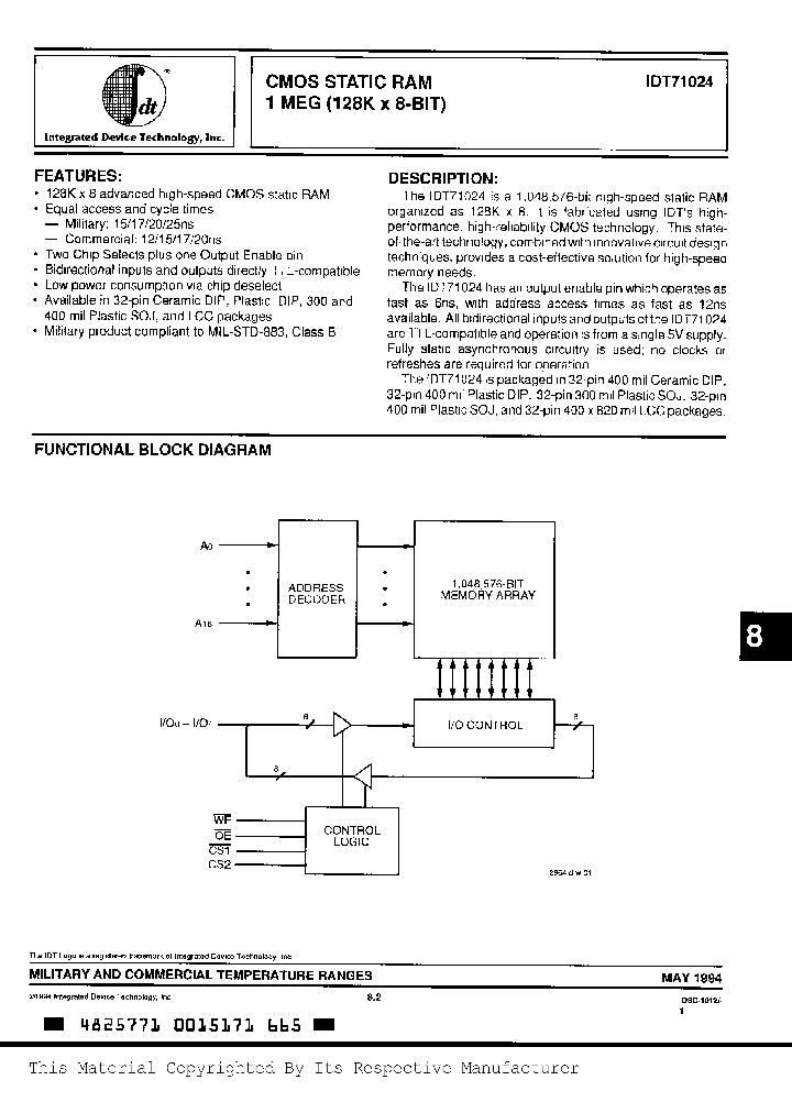 IDT71024S12P_319400.PDF Datasheet