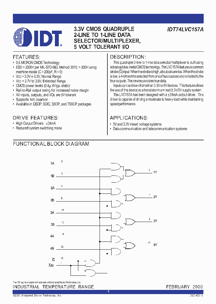 IDT74LVC157A_311168.PDF Datasheet