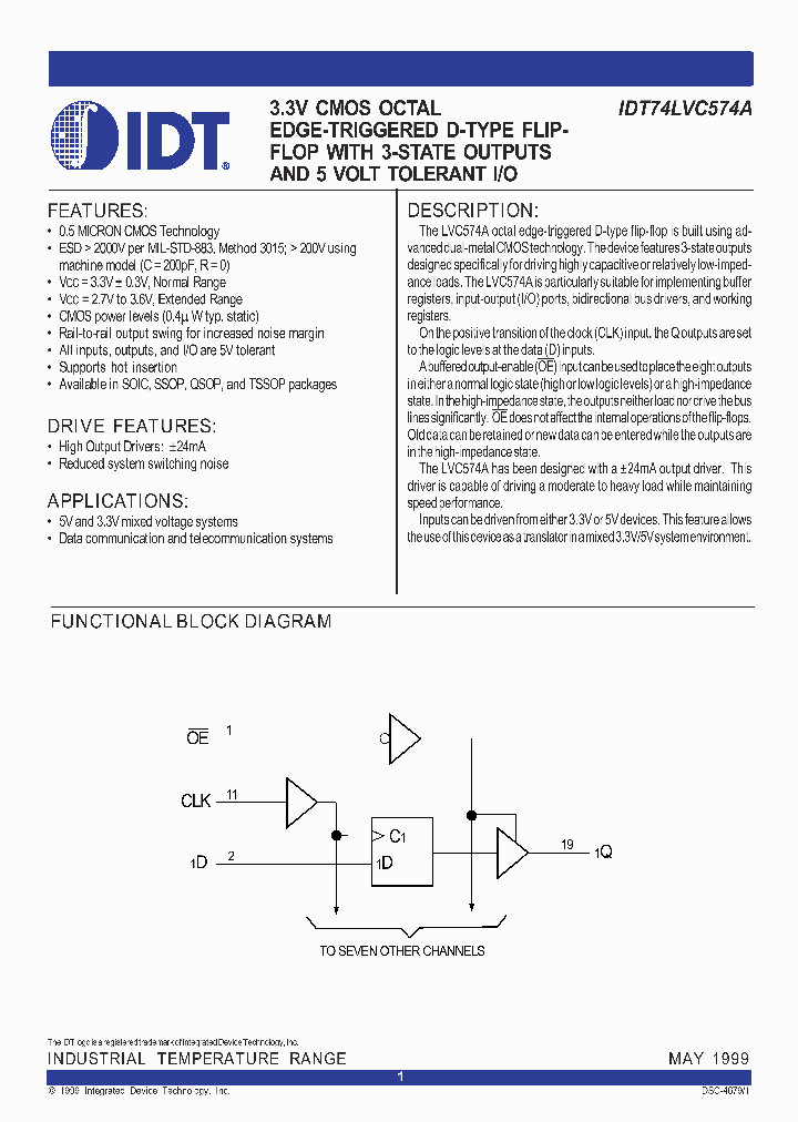 IDT74LVC574A_313900.PDF Datasheet