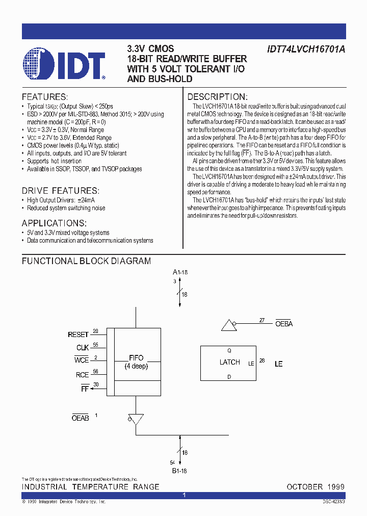 IDT74LVCH16701A_385758.PDF Datasheet