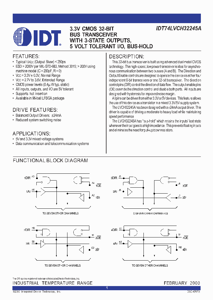 IDT74LVCH32245A_327380.PDF Datasheet