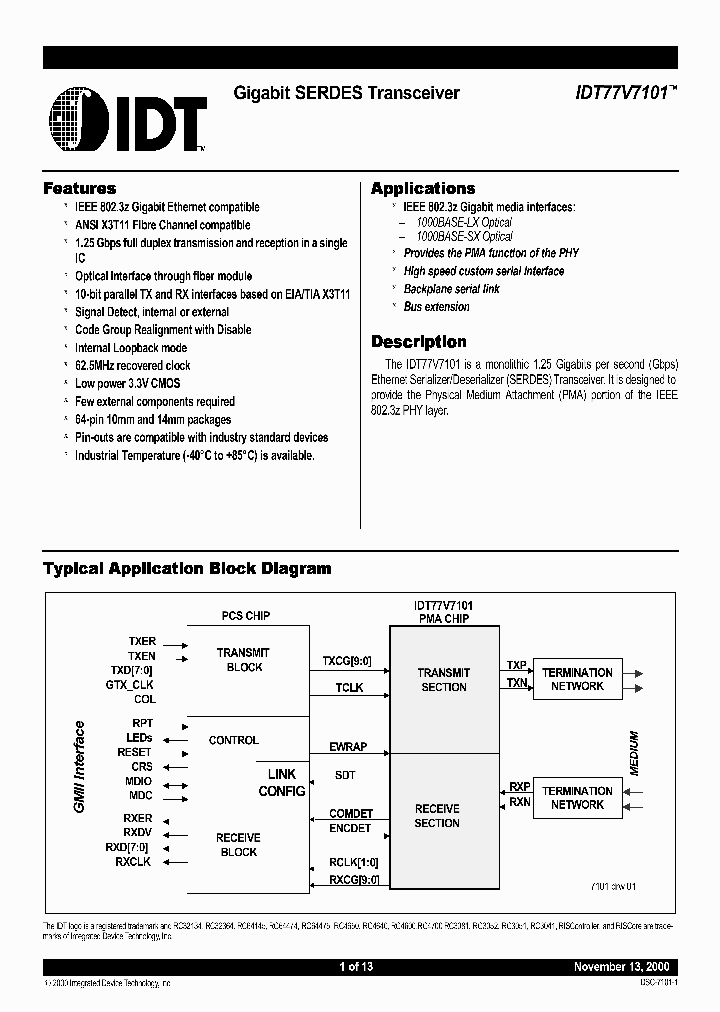 IDT77V7101_367554.PDF Datasheet