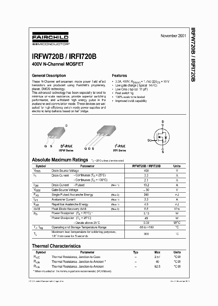 IRFW720B_355311.PDF Datasheet