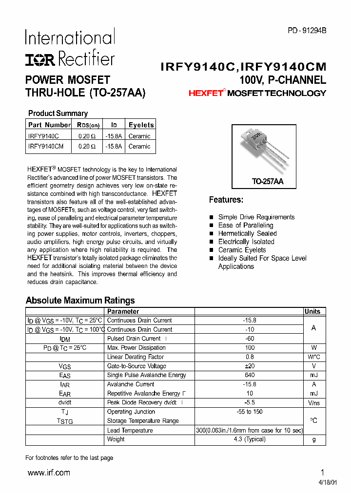 IRFY9140C_319816.PDF Datasheet