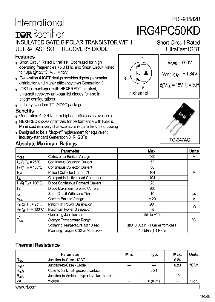 IRG4PC50KD_314418.PDF Datasheet