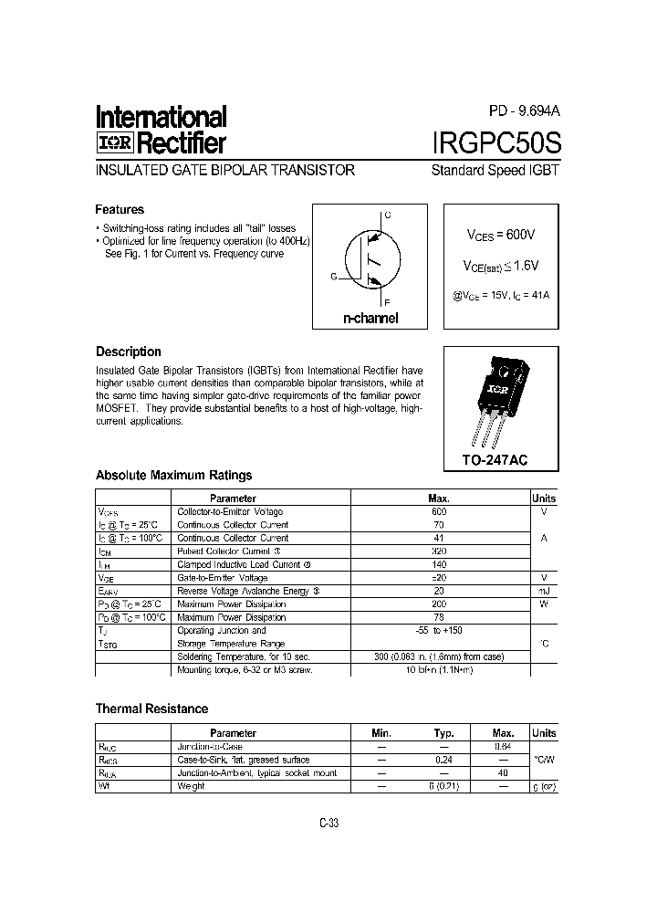 IRGPC50S_197568.PDF Datasheet