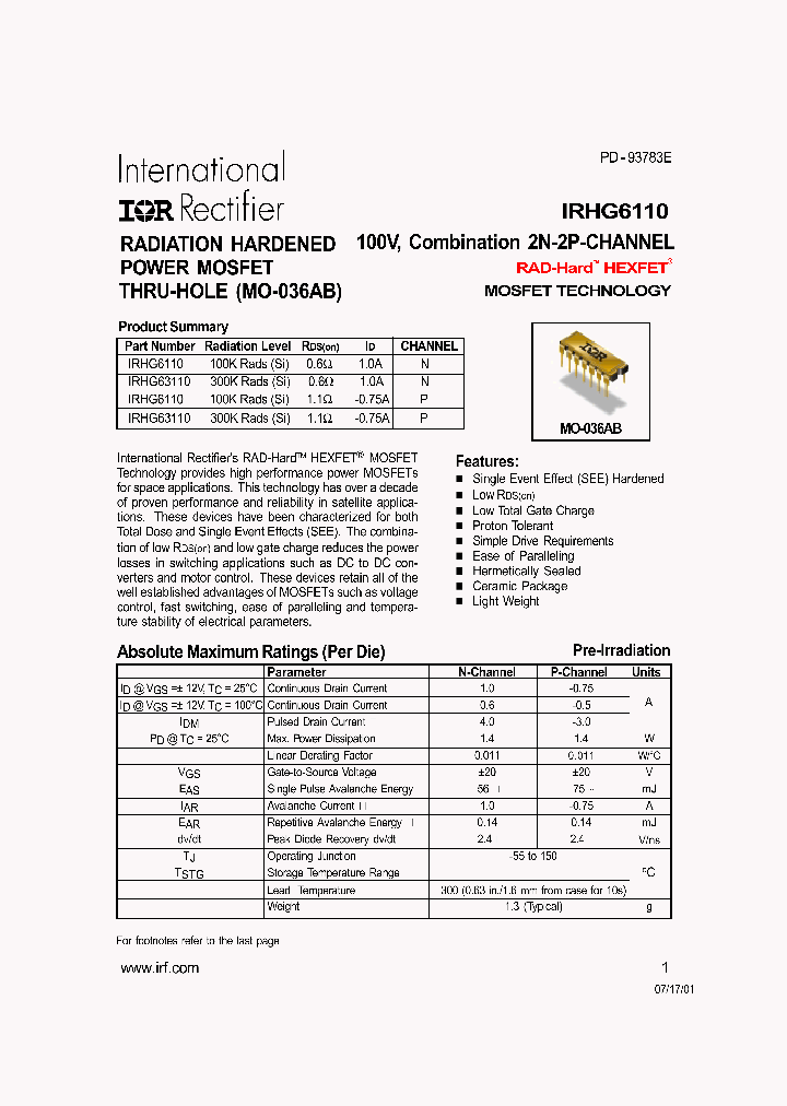 IRHG6110_309819.PDF Datasheet