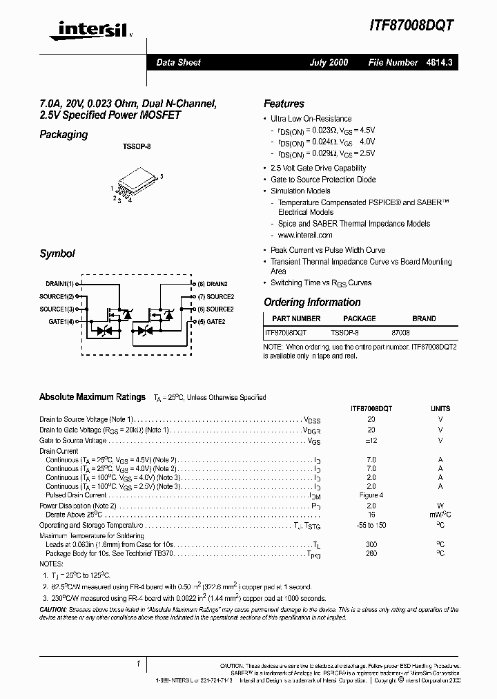 ITF87008DQT_354393.PDF Datasheet