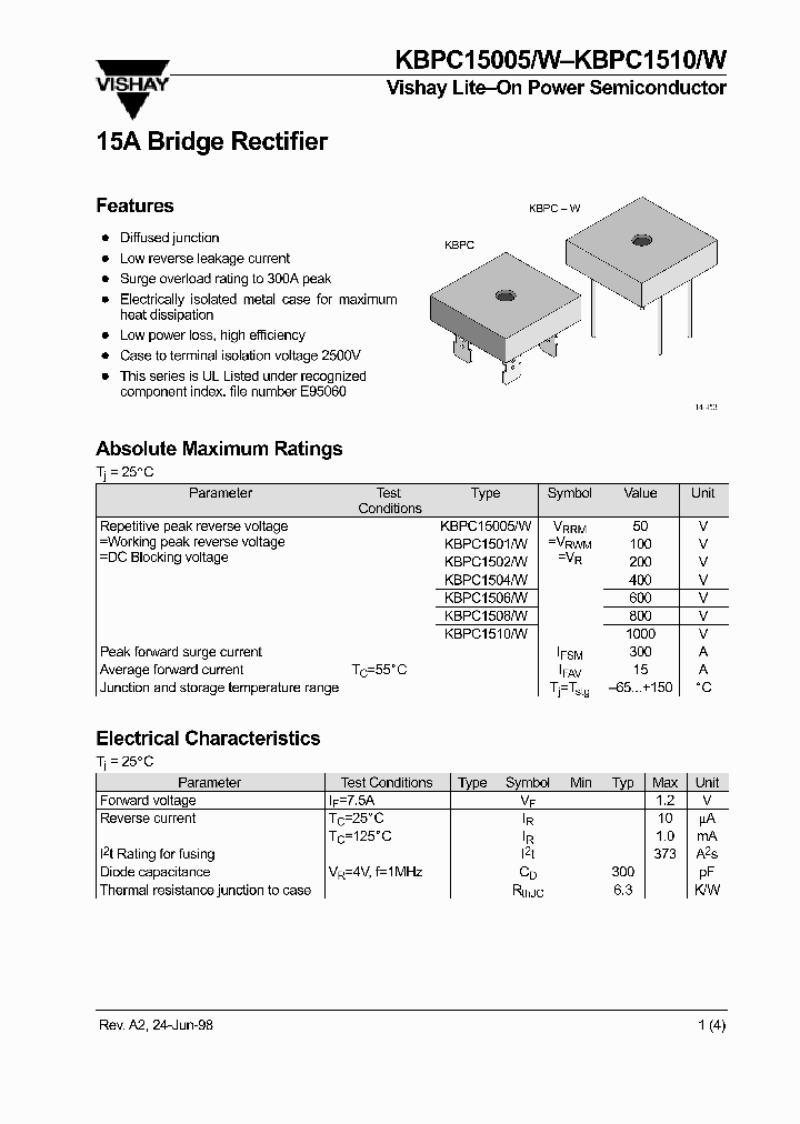 KBPC1510W_279616.PDF Datasheet