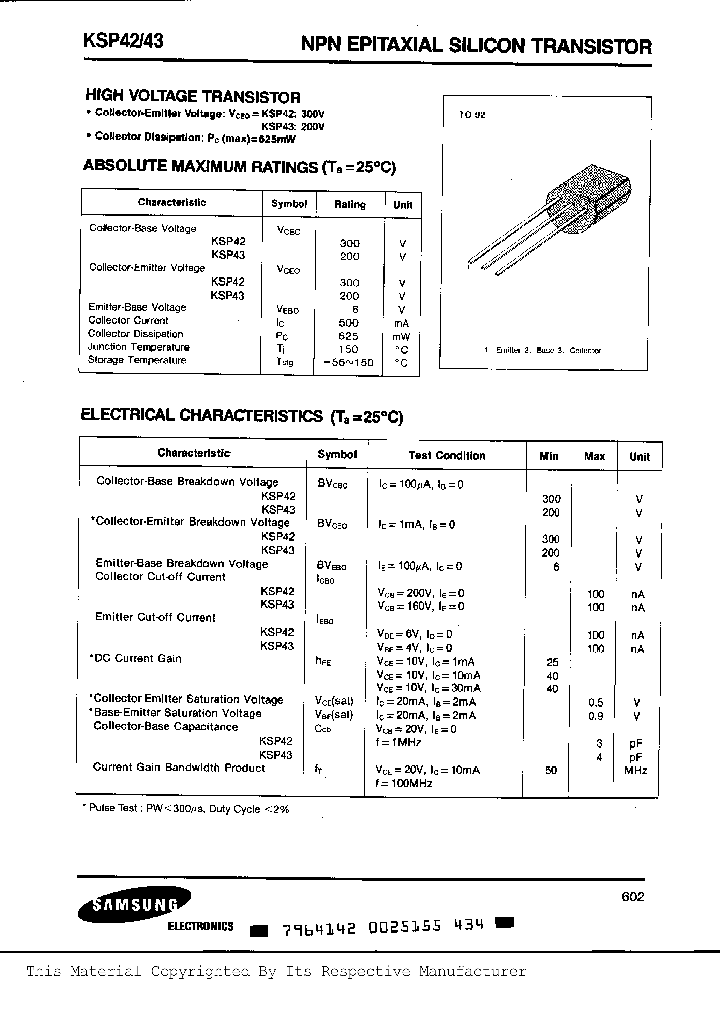 KSP42_381876.PDF Datasheet Download