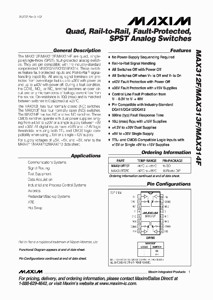 MAX312F_306344.PDF Datasheet