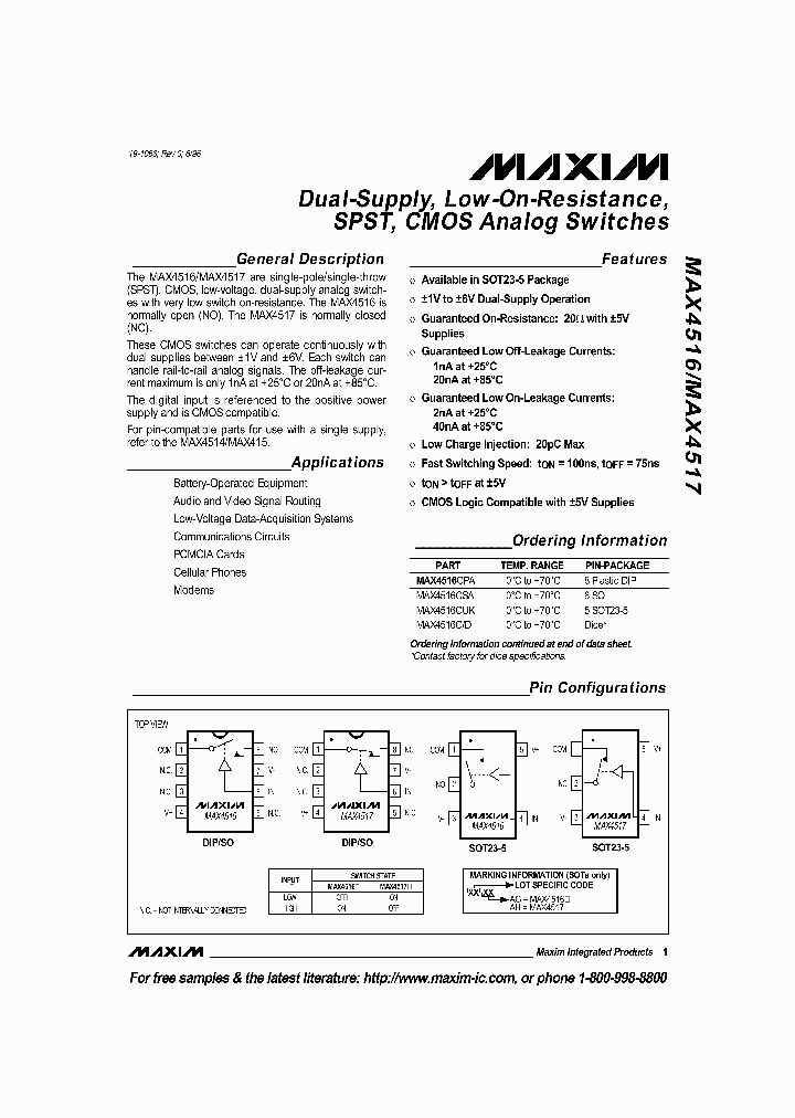 MAX4516_83050.PDF Datasheet