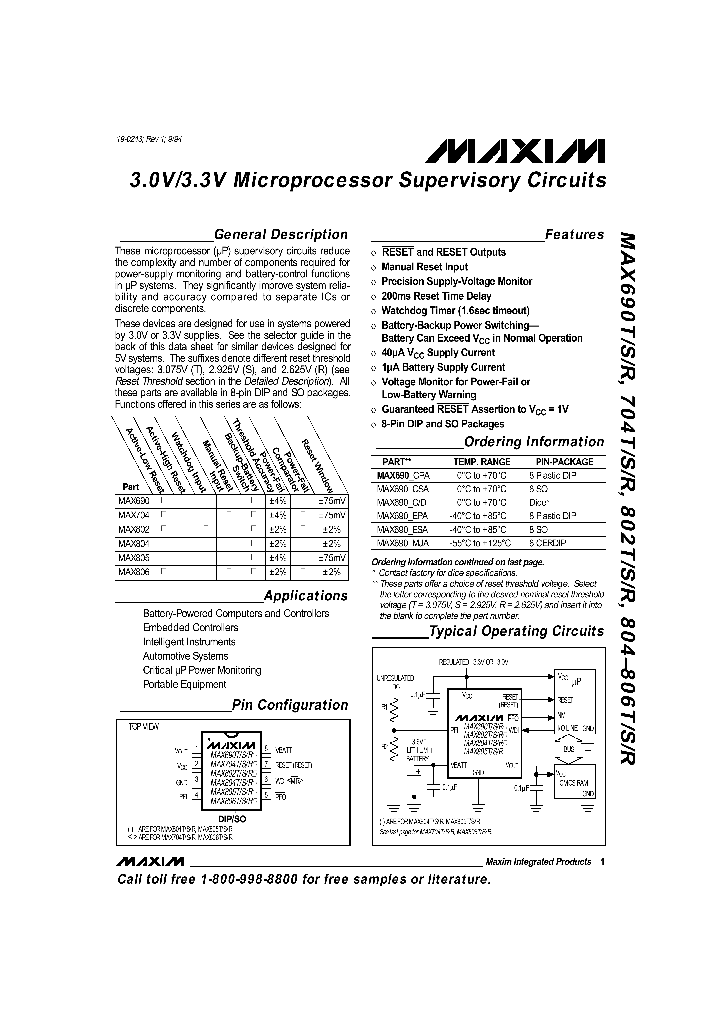 MAX690TCSA_305198.PDF Datasheet