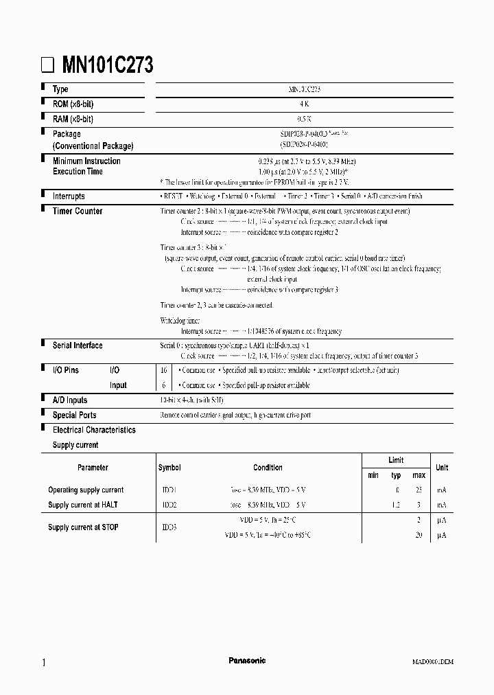 MN101C273_346208.PDF Datasheet