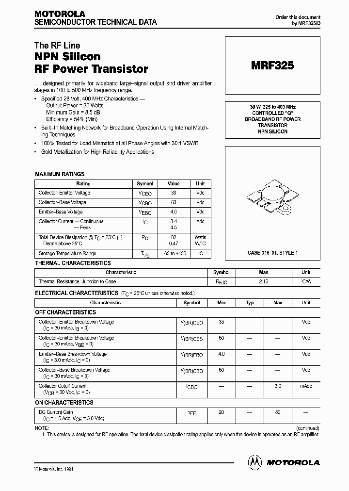 MRF325_358230.PDF Datasheet