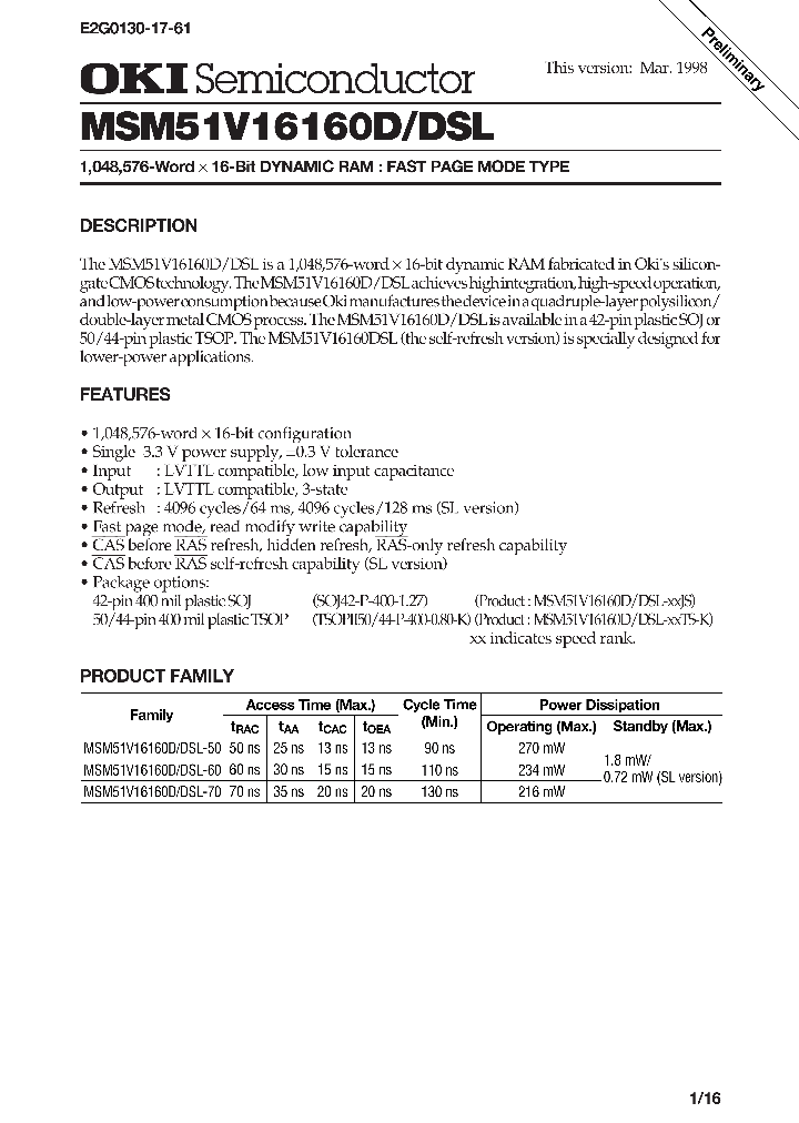 MSM51V16160DSL_337700.PDF Datasheet