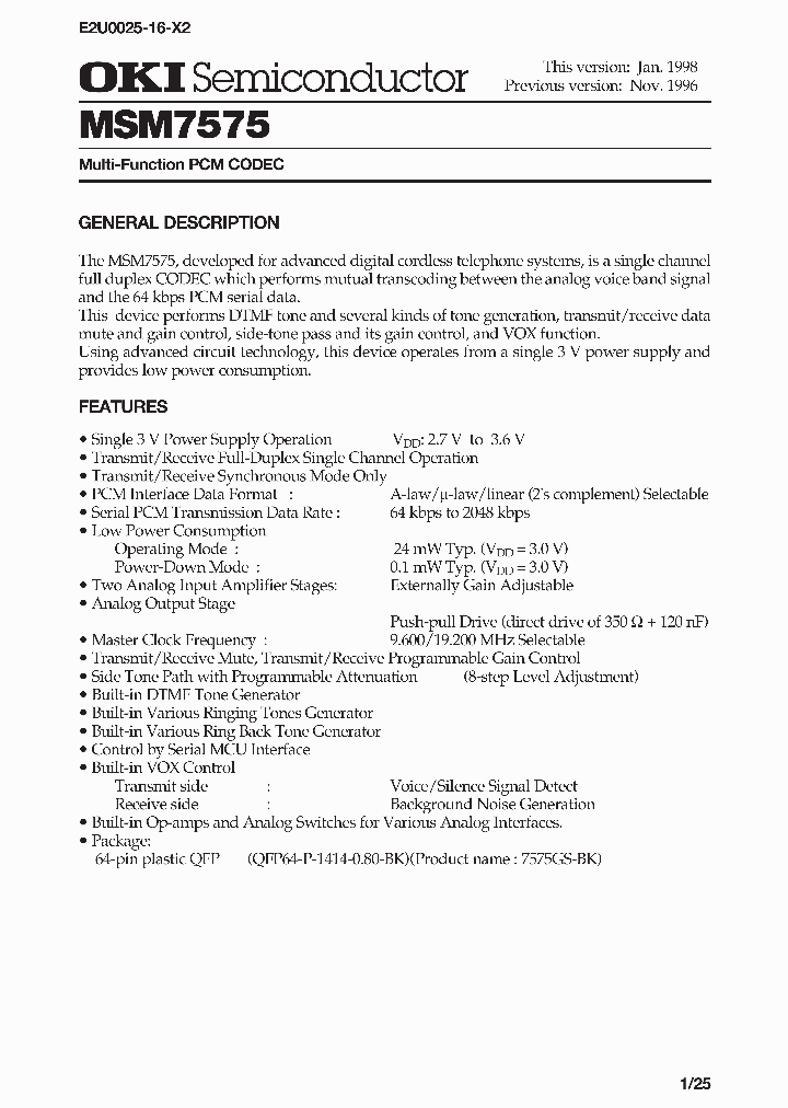 MSM7575_352923.PDF Datasheet