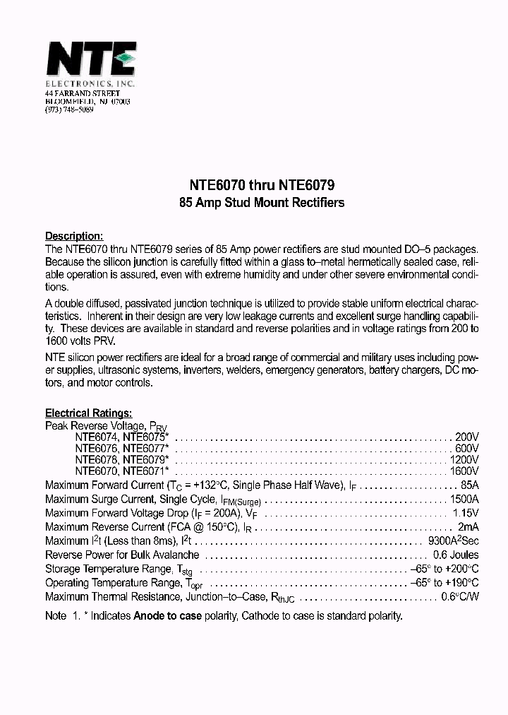 NTE6079_375011.PDF Datasheet