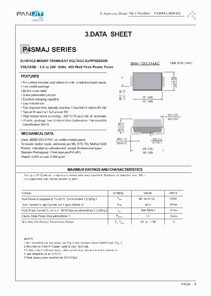 P4SMAJ180_79272.PDF Datasheet