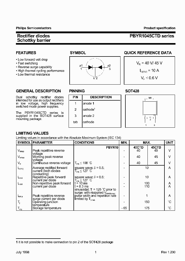 PBYR1045CTDSERIES_297957.PDF Datasheet