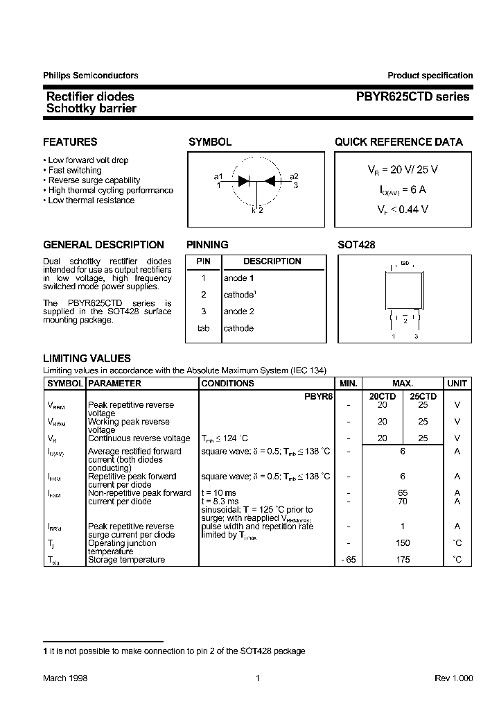 PBYR625CTD_371385.PDF Datasheet