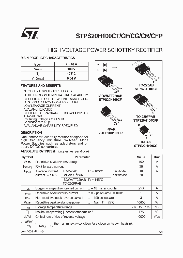 STPS20H100CR_181768.PDF Datasheet