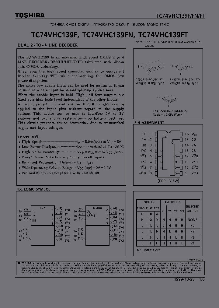 TC74VHC139F_100392.PDF Datasheet