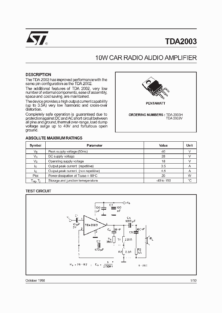 TDA2003_196286.PDF Datasheet