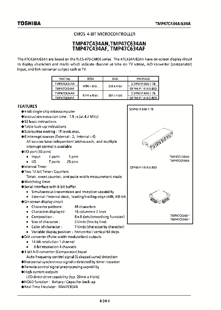 TMP47C434AFTMP47C634AF_347229.PDF Datasheet