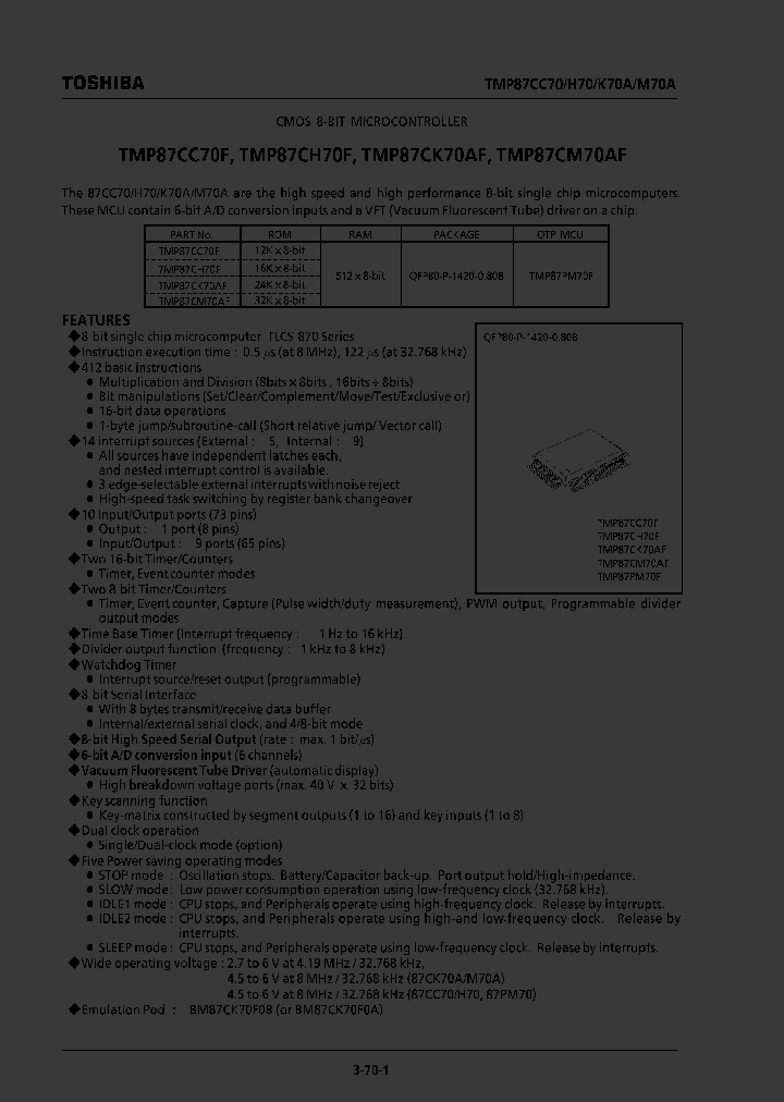 TMP87CC70_80537.PDF Datasheet