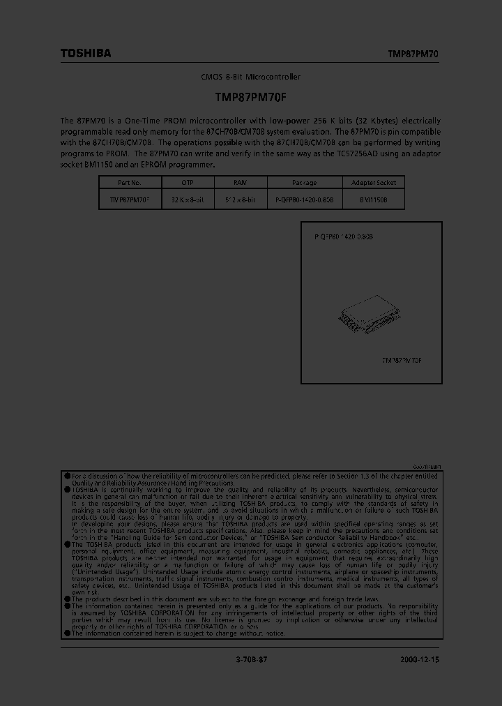 TMP87PM70F_365300.PDF Datasheet