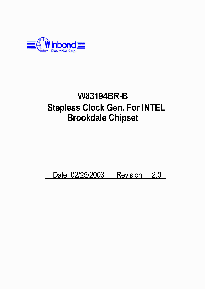W83194BR-B_328760.PDF Datasheet