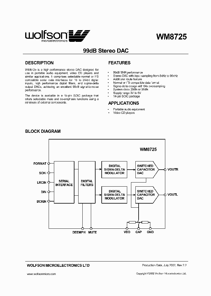 WM8725_312909.PDF Datasheet