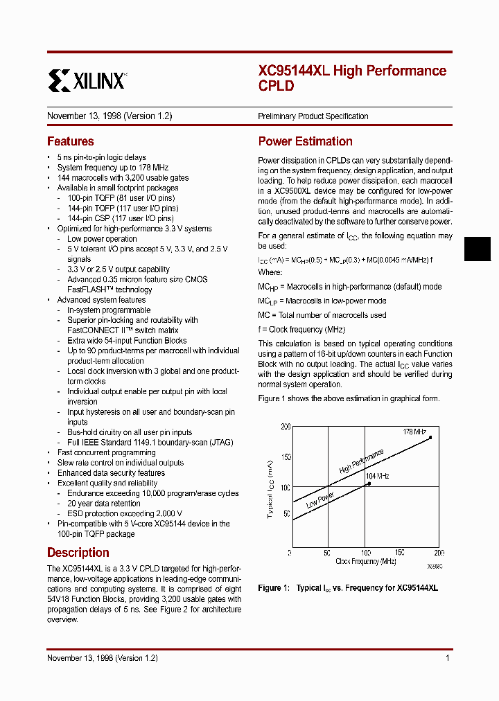 XC95144XL_188412.PDF Datasheet