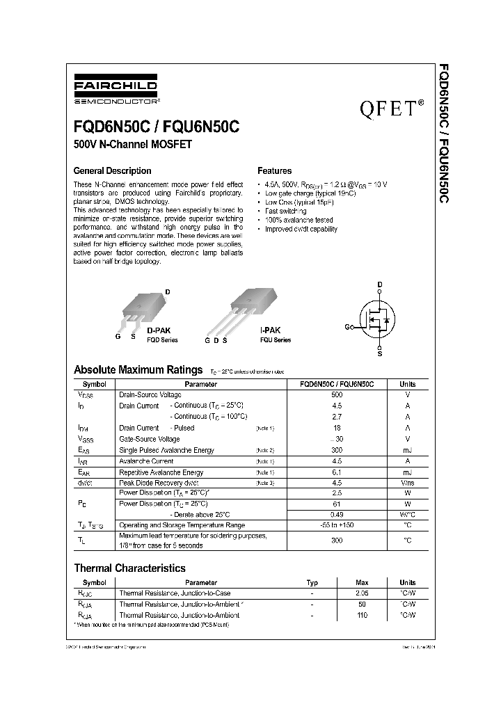 FQU6N50C_409182.PDF Datasheet