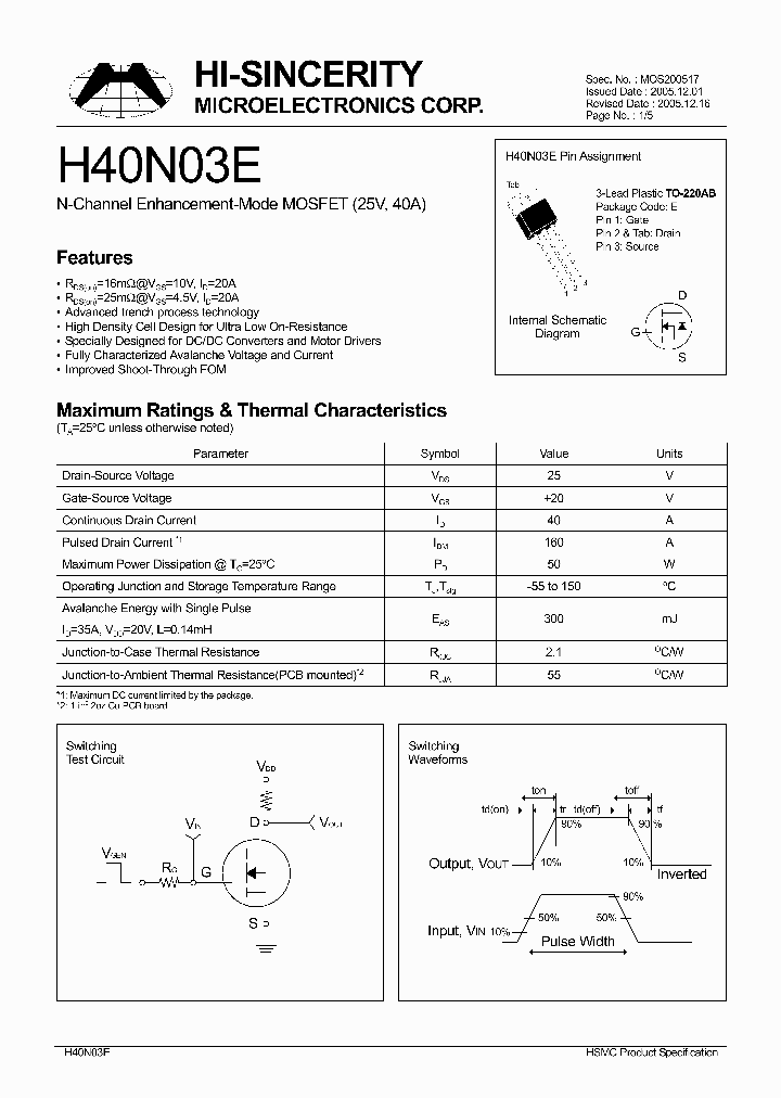 H40N03E_398610.PDF Datasheet